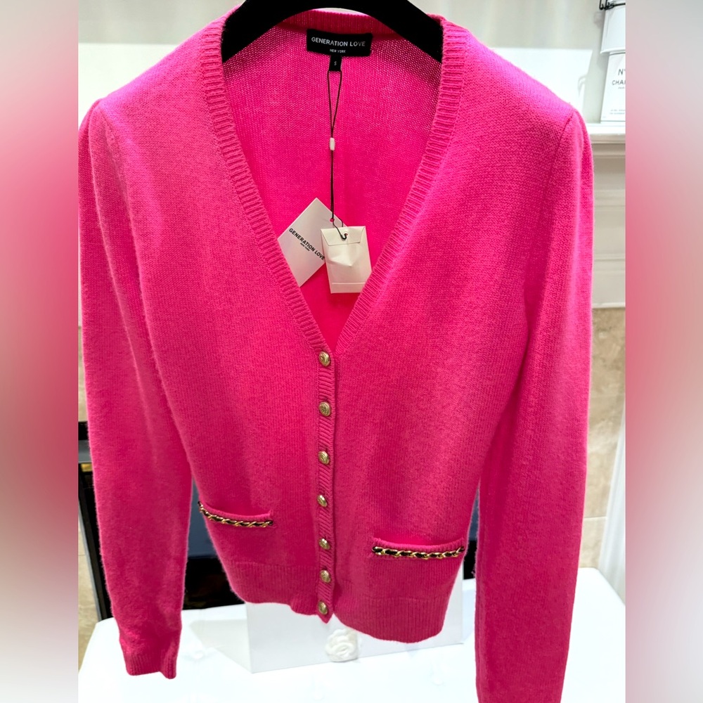 NWT Generation Love Hot pink cardigan in size small.